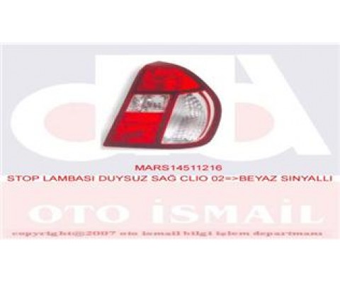 STOP LAMBASI DUYSUZ SAĞ CLIO 02 BEYAZ SİNYALLİ