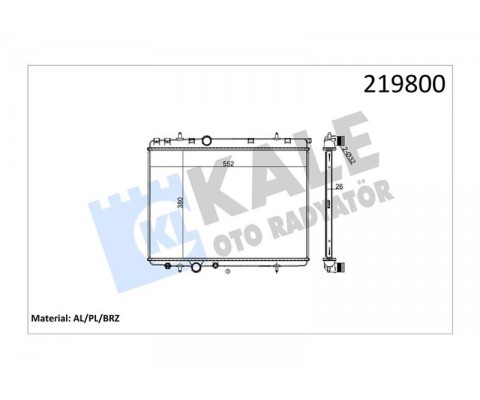RADYATÖR P206-P307-XSARA 2.0i 16V 1 SIRA ALB SİSTEM TAHLIYE MUSLUKLU