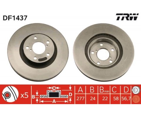 ÖN FREN AYNASI SUBARU FORESTER 2.0 5 BIJN 277MM TURBOSUZ IMPREZA LEGACY