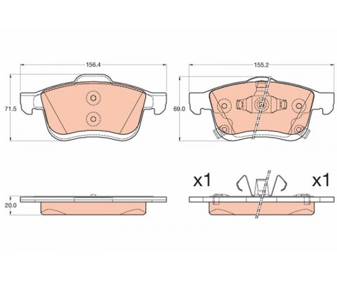 ÖN BALATA 500L 1.4 13 1.4LPG 14 1.6 D MULTİJET 13