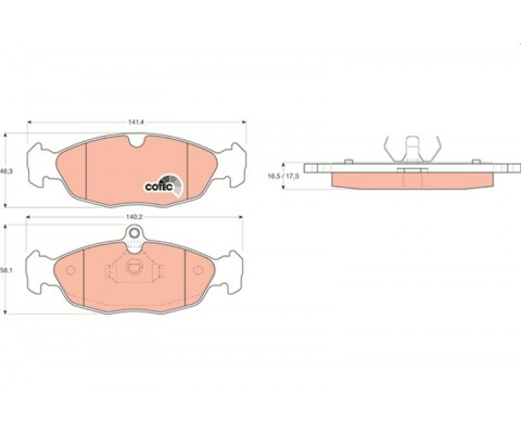 ÖN BALATA ASTRA F-CORSA A B -VECTRA A-TIGRA- 94-00 COMBO 1.4-1.6i-1.7 D 92-00 GDB1040