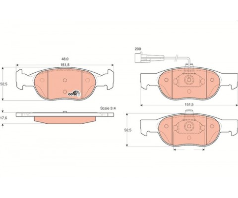ÖN BALATA FİŞLİ MAREA 1.4-1.6 96 ALFA 145 146 1.4 1.6
