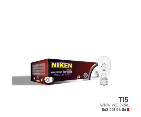 NIKEN T15 MINYATUR AMPUL W16W W2.19x5d 12V ADET