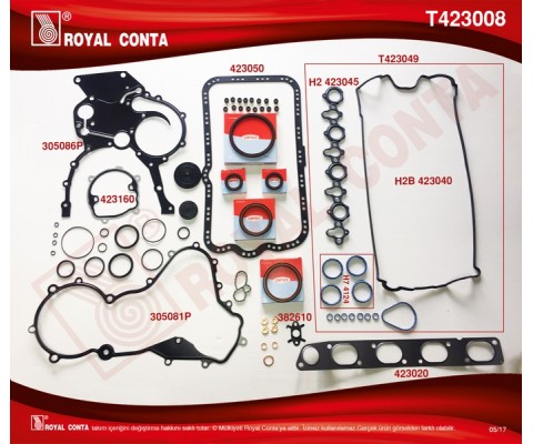 TAKIM CONTA CORTECO KEÇELİ REINZ SUBP.LAST SKC SİZ MASTER 2.2-2.5 DCI G9T-G9U