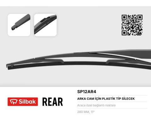 SİLECEK SÜPÜRGESİ ARKA PLASTİK TİP 300MM CITROEN C2 09/03 . C3 B618 07/16 . C3 PICASSO 02/09 . C4 11/09 . C5 SW BREAK DE. RE 06/01 04/08 . DS3 11/09 DACIA LODGY 03/12 . SANDERO 2 01