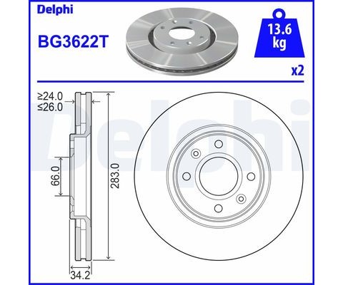 ÖN FREN AYNASI CORSA F-CROSLAND X-MOKKA E-PARTNER-BERLINGO-307-207-208-2008-1007-308-C3-C3 AIRCROSS- C4-C5-XSARA-DS3 283x26x4DLxHAVALI 4249.84-4249.18