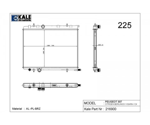 RADYATÖR P307 1.4 ie-XSARA-BERLINGO 1.6 ie 16V 1 SIRA ALB SİSTEM