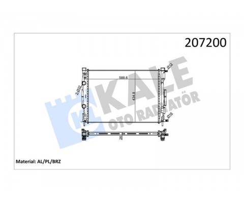 MOTOR SU RADYATÖRÜ RENAULT MEGANE II 02 SCENIC 03 1.5-1.9DCİ/1.4-1.6-2.0 16V AC KLİMASIZ MEK 590x455x32 1 SIRA ALB