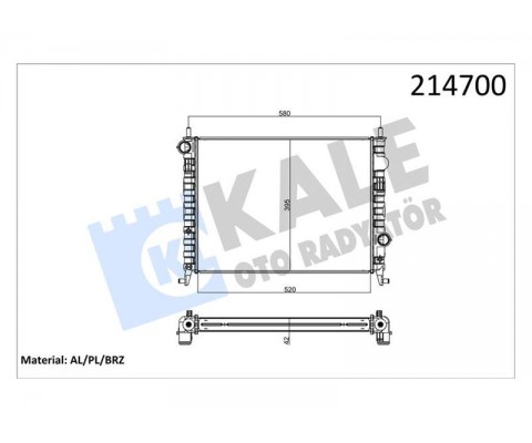 RADYATÖR ALBEA 1.3 JTD-PALIO YM-STRADA 06 AC 520X395x42 2 SIRA ALB SİSTEM
