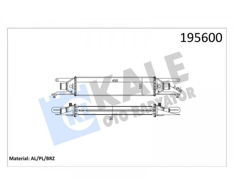 TURBO RADYATÖRÜ INTERCOOLER LINEA 1.3JTD 450x101x50 AL AL SİSTEM