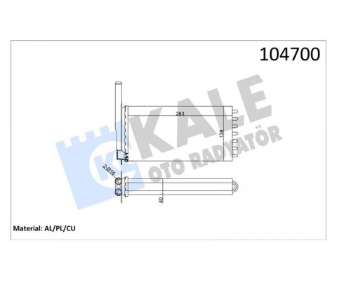 KALORİFER RADYATORU 2 SIRA AL CU ESCORT CL/CLX BAKIR BORULU