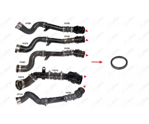 TURBO BORUSU CONTASI PLASTİK BORU HARİÇ OK İLE GÖSTERİLEN CONTA DACIA DUSTER HS 1.5 dCi 4x4 K9K 658-856-858-898 13-18