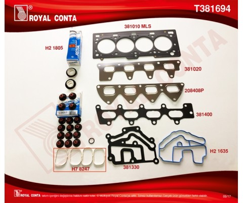 ÜST TAKIM CONTA REINZ KEÇE SUBAP LASTİK MGN II-CLIO III-SCENIC II-III 1.6 16V K4M 110-112-113 HP