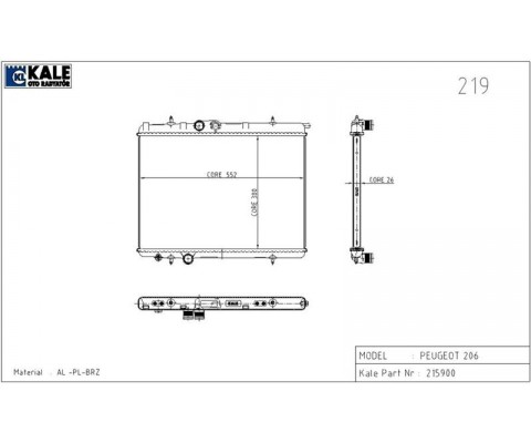 RADYATÖR P206 2.0 HDİ 1 SIRA ALB SİSTEM