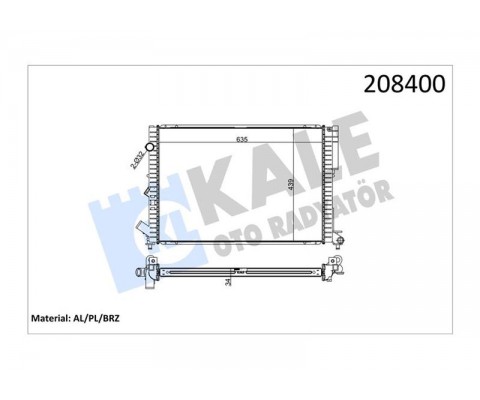 RADYATÖR LGN 1.8-2.0 16V-2.2 D ESPACE III 2.0 AC MEK OTOM 1 SIRA PA SİSTEM 635x441x47
