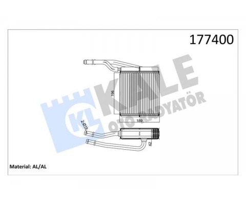 KALORİFER RADYATÖRÜ FOCUS-TOURNEO CONNECT 1.6 16V-1.8 16V-1.8 TDI 207x196x27 2 SIRA ALB