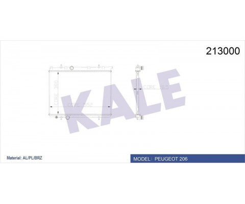 RADYATÖR 206 00 1.4İ-1.6 16V-2.0HDI 90 MEK AC KLİMASIZ 378x536x18