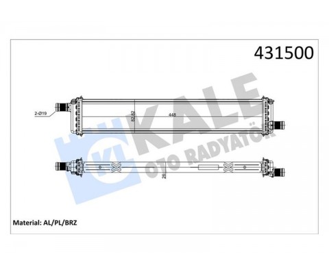 RADYATÖR CAPTUR-CLIO V LT 1.5DCI AL/BRZ 448X83X26