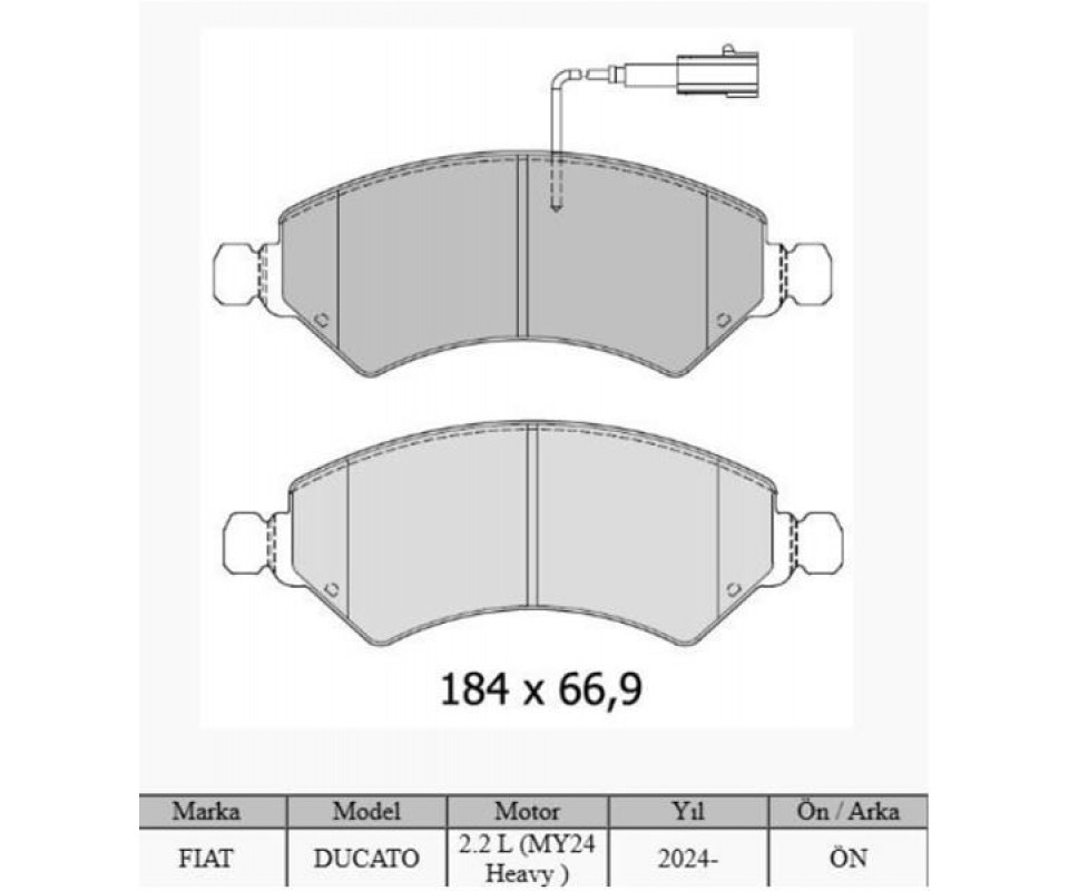 421-200 ÖN FREN BALATASI FIAT DUCATO-BOXER-MOVANO-JUMPER 24> 2.2D MTJ 2.3D MTJ