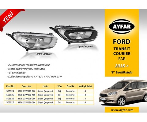 FAR SOL KROM ÇERÇEVELİ FORD TRANSIT COURIER 18 >