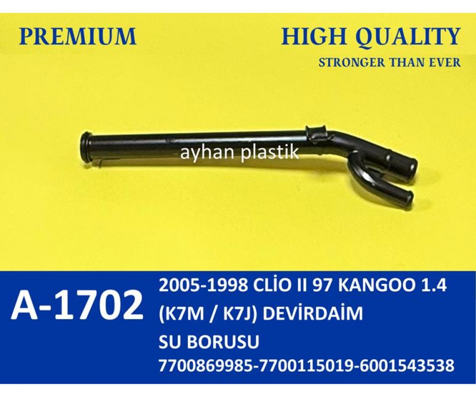 DEVİRDAİM BORUSU CLIO II 98-05 KANGOO 1.4 97- K7M / K7J