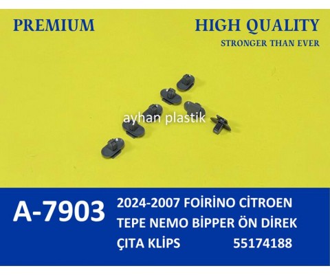 ÖN DİREK ÇITA KLİPSİ FIAT FİORİNO 07> CİTROEN NEMO 09> PEUGEOT BİPPER 09> ÖN DİREK ÇITA KLİPS