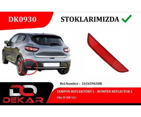 TAMPON REFLEKTÖRÜ L Clio IV HB 12>