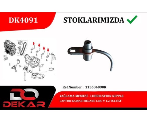 YAĞLAMA MEMESİ CAPTUR-KADJAR-MEGANE-CLIOIV 1.2 TCE H5F