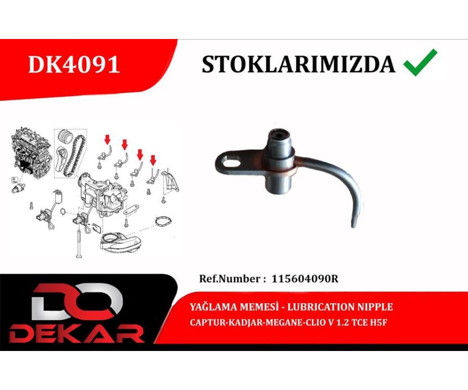 YAĞLAMA MEMESİ CAPTUR-KADJAR-MEGANE-CLIOIV 1.2 TCE H5F