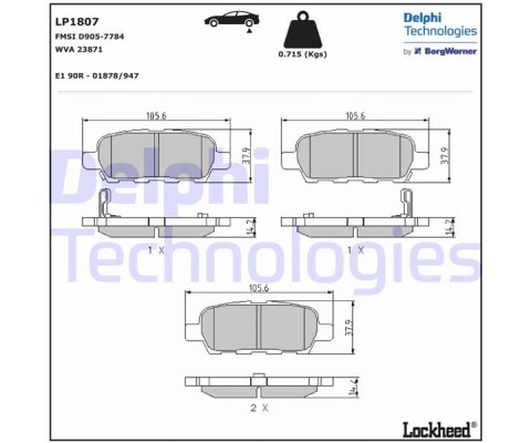 ARKA FREN BALATA NISSAN QASHQAI 1.5L 1.6L 2.0L K9K M9R HR16DE MR20DE J10 06-13 / X-TRAIL 2.0L QR20DE T30 01-07 2.5L QR25DE T30 01-> 2.2L YD22DDTi T30 01-> / MURANO 3.5L Z51 4x4 DCi 08-> / INFINITI FX