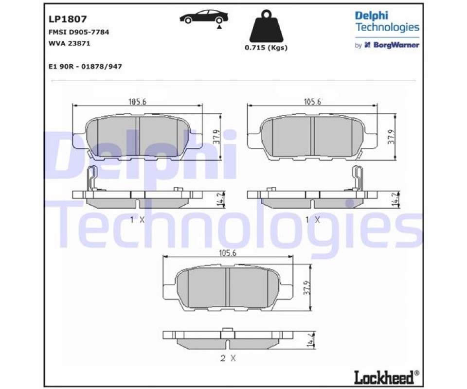ARKA FREN BALATA NISSAN QASHQAI 1.5L 1.6L 2.0L K9K M9R HR16DE MR20DE J10 06-13 / X-TRAIL 2.0L QR20DE T30 01-07 2.5L QR25DE T30 01-> 2.2L YD22DDTi T30 01-> / MURANO 3.5L Z51 4x4 DCi 08-> / INFINITI FX