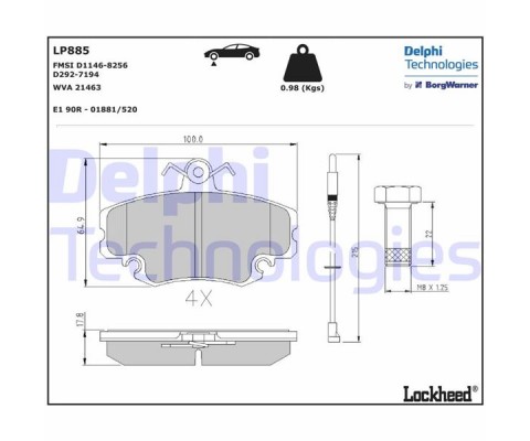 ÖN BALATA FİŞLİ RENAULT R9-R19-R21-CLIO I-II-MEGANE I-TWINGO-LOGAN-SANDERO-SOLENZA