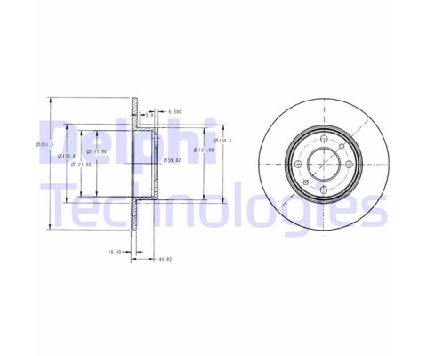 ARKA FREN DISKI FIAT BRAVO II 07> STILO 01> LINEA 07> ALFA ROMEO MITO 08> LANCIA DELTA II 08> 251.5x10x4DL