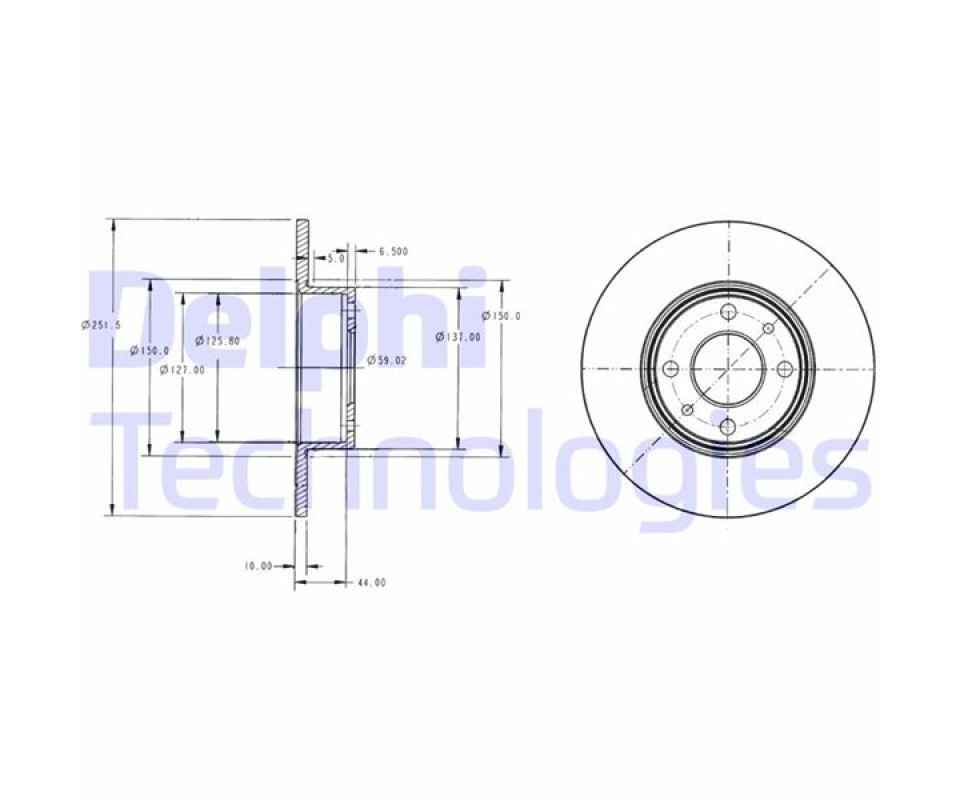 ARKA FREN DISKI FIAT BRAVO II 07> STILO 01> LINEA 07> ALFA ROMEO MITO 08> LANCIA DELTA II 08> 251.5x10x4DL
