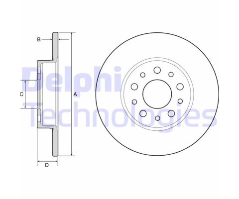 FREN DİSKİ ARKA FIAT 500 L 12> EGEA 15> 1.0 1.3 MTJ 1.4 1.6 MTJ 15> 251x41x5 DELİK