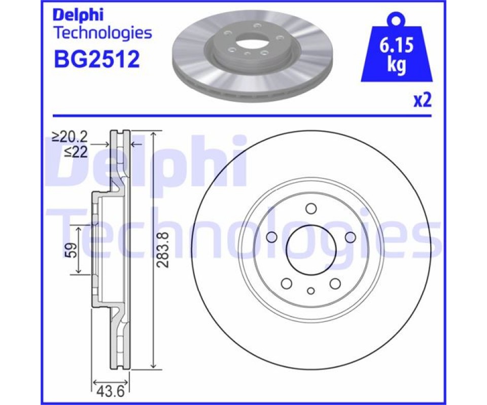 ÖN FREN AYNASI OPEL COMBO D 12> FIAT DOBLO 10> EGEA 16> ALFA ROMEO 147 01> 156 97>05 284 x 22 5 DELİK HAVALI