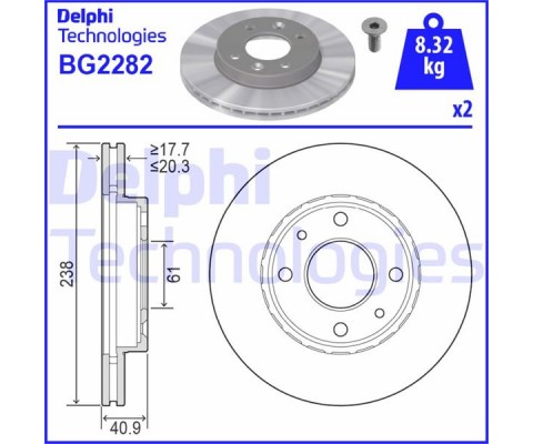 ÖN FREN AYNASI KÜÇÜK RENAULT R9-R11-R19-R21 CLIO I 91>96 CLIO II 98> CLIO SYMBOL 00>09 KANGOO 97> MEGANE I 96> SYMBOL II 08> 238x20.1 HAVALI 4 DELİK