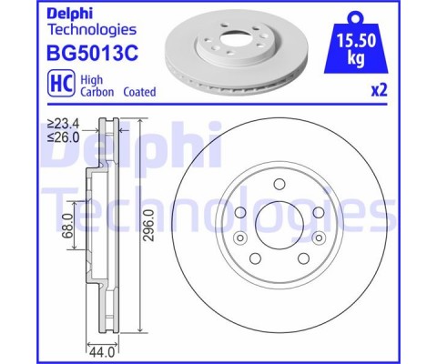 ÖN FREN DİSKİ RENAULT MEGANE IV 15> TALISMAN 15> DIŞ ÇAP:296MM K:26MM Y:44MM 5 DELİK