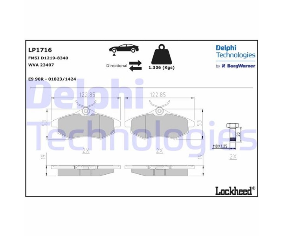 ÖN FREN BALATASI CITROEN C2 03>12 C3 02>10 KÜÇÜK TİP
