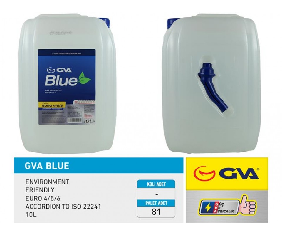 GVA BLUE SIVISI 10 LT EURO 4-5 / BİNEK EURO 6 HUNİLİ AMBALAJ