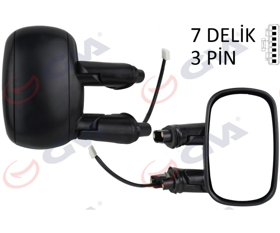 DIŞ DİKİZ AYNASI SAG ELEKTRİKLİ ASTARLI FIAT DOBLO 00>10 KONVEKS 3 FİŞ VM-666EHPR