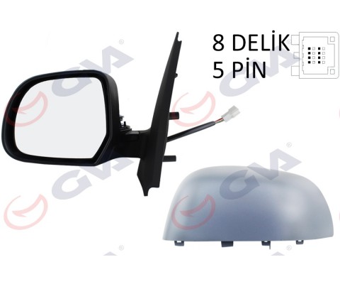 DIŞ DİKİZ AYNASI SOL DOKKER-LODGY 12> ELEKTRİKLİ ISITMALI ASTARLI KONVEKS 5 FİŞ VM-6803EHPL