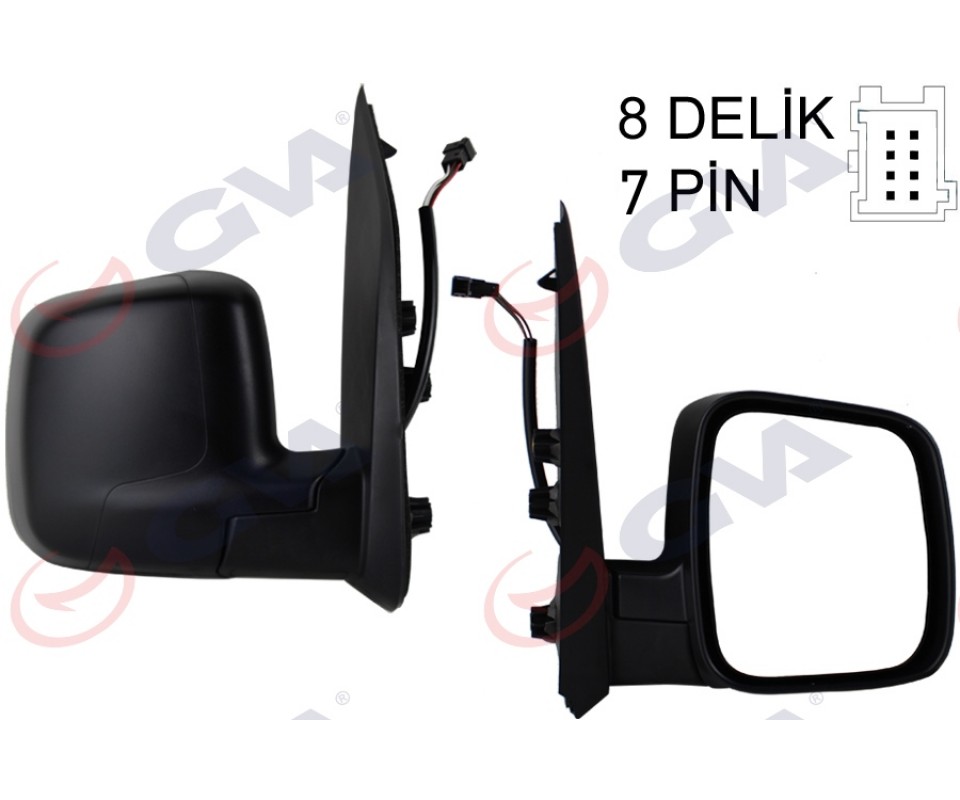 DIŞ DİKİZ AYNASI SAĞ FIORINO-BIPPER-NEMO 07> ELEKTRİKLİ ISITMALI SENSÖRLÜ KONVEKS 7 FİŞ VM-6115EHSR