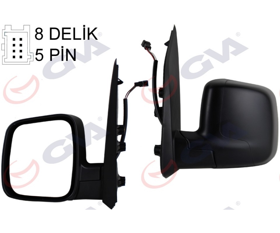 DIŞ DİKİZ AYNASI SOL FIORINO-BIPPER-NEMO 07> ELEKTRİKLİ ISITMALI KONVEKS 5 FİŞ VM-6115EHL
