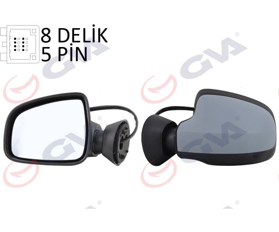 DIŞ DİKİZ AYNASI SOL DUSTER 11> ELEKTRİKLİ ISITMALI ASTARLI KONVEKS 5 FİŞ VM-6802EHPL