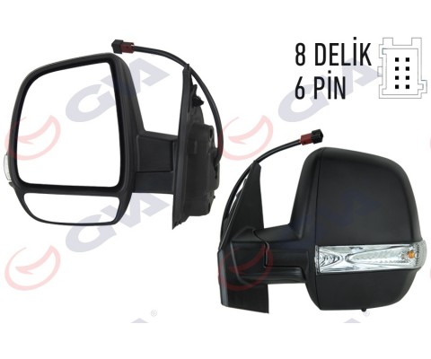 DIŞ DİKİZ AYNASI SOL DOBLO 11> ELEKTRİKLİ ISITMALI SİNYALLİ ÇİFT CAM KONVEKS 6 FİŞ VM-669EHPL