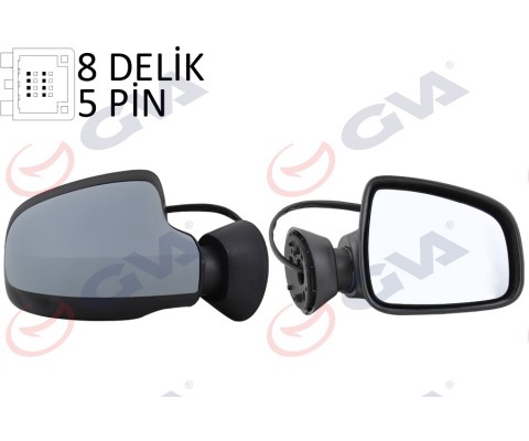 DIŞ DİKİZ AYNASI SAĞ DUSTER 11> ELEKTRİKLİ ISITMALI ASTARLI KONVEKS 5 FİŞ VM-6802EHPR