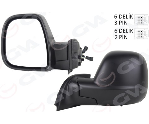 DIŞ DİKİZ AYNASI SOL PARTNER-BERLINGO 12-18 ELEKTRİKLİ DESENLİ REZİSTANSLI