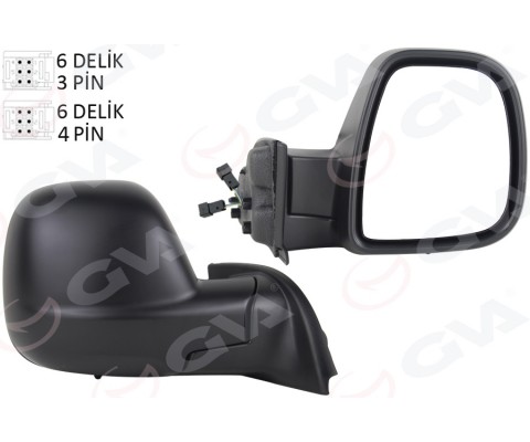 DIŞ DİKİZ AYNASI SAĞ PARTNER-BERLINGO 12-18 ELEKTRİKLİ DESENLİ REZİSTANSLI SENSÖRLÜ