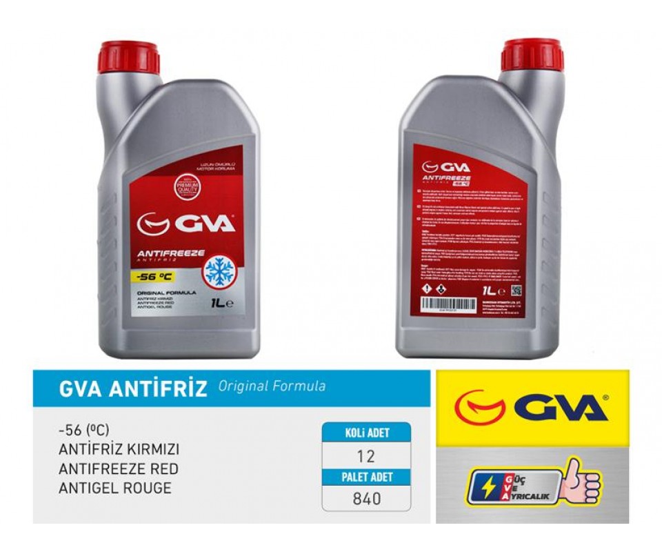 ANTİFRİZ 1 LT -56 C KIRMIZI LONG LİFE Koli 12 Ad ORGANIK